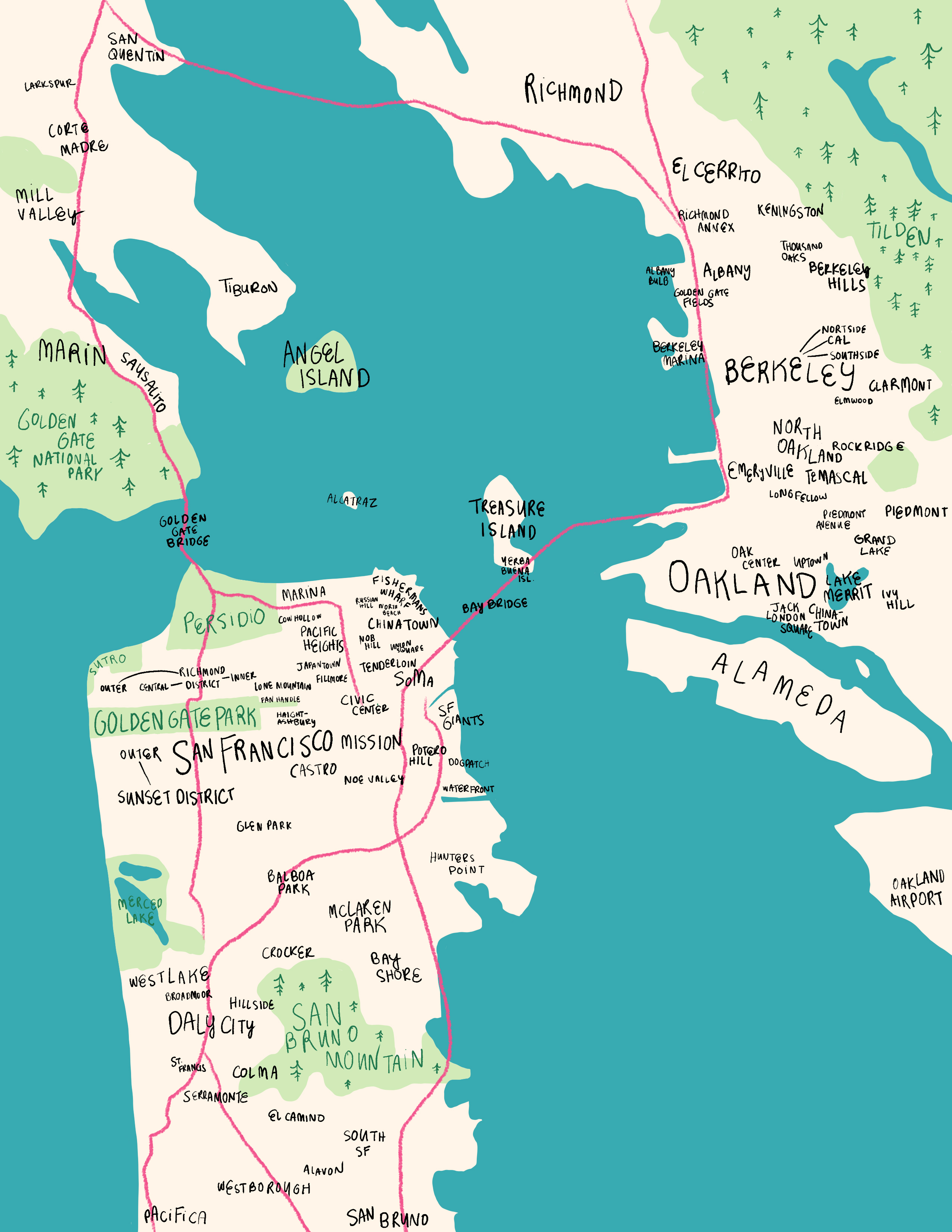 bay area map drawing